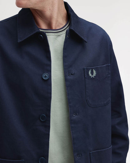 Fred Perry Mens Bedford Cord Overshirt - Dark Airforce 738