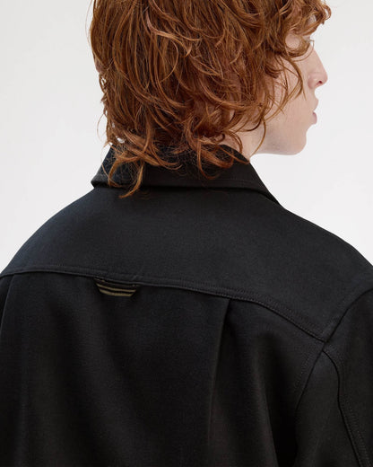 Fred Perry Mens Brushed Twill Overshirt - Black