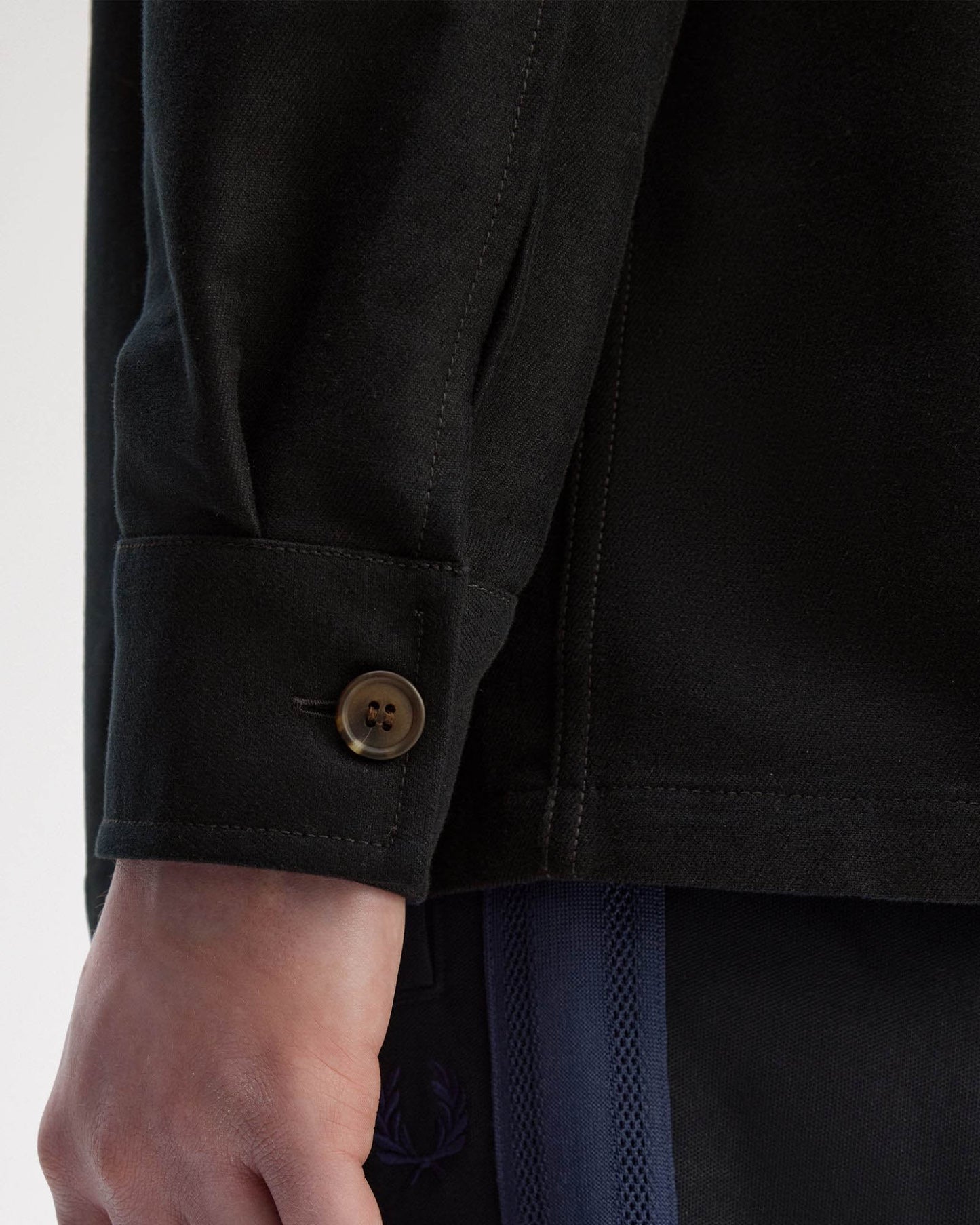 Fred Perry Mens Brushed Twill Overshirt - Black