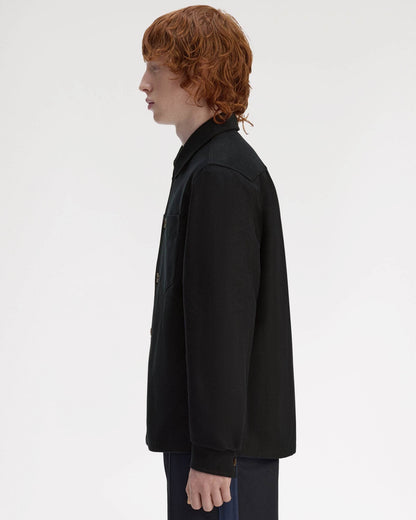 Fred Perry Mens Brushed Twill Overshirt - Black