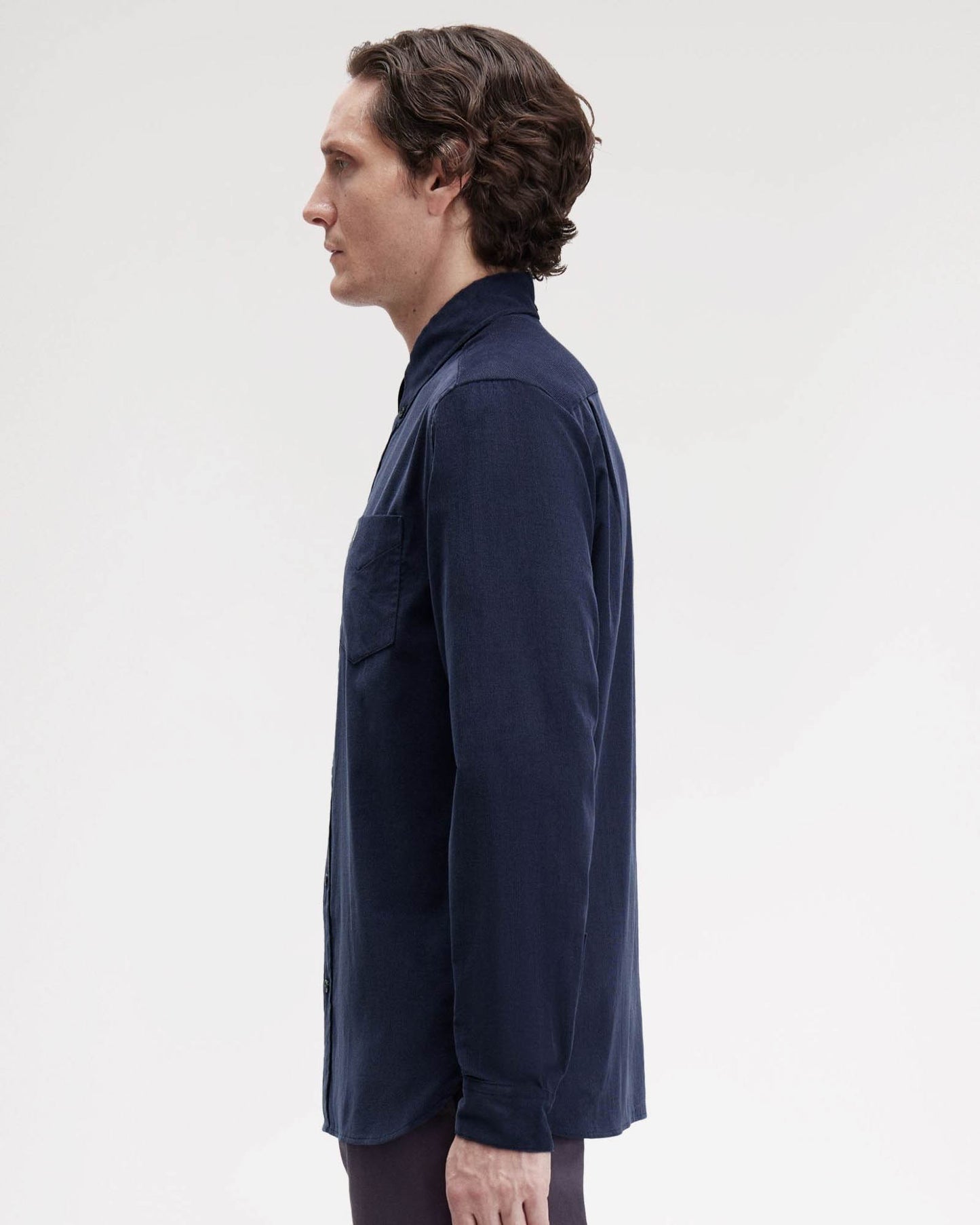 Needle Cord Shirt - Dark Airforce 738
