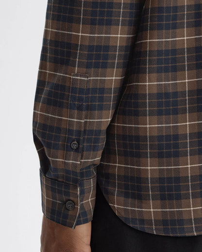 Fred Perry Brushed Twill Tartan Shirt - Burnt Tobacco Q21