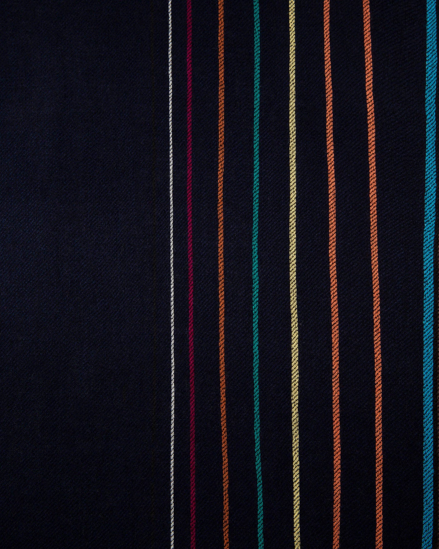 Paul Smith Wool-Silk Signature Stripe Scarf - 47 Navy - CHO - Designer Mens Scarves