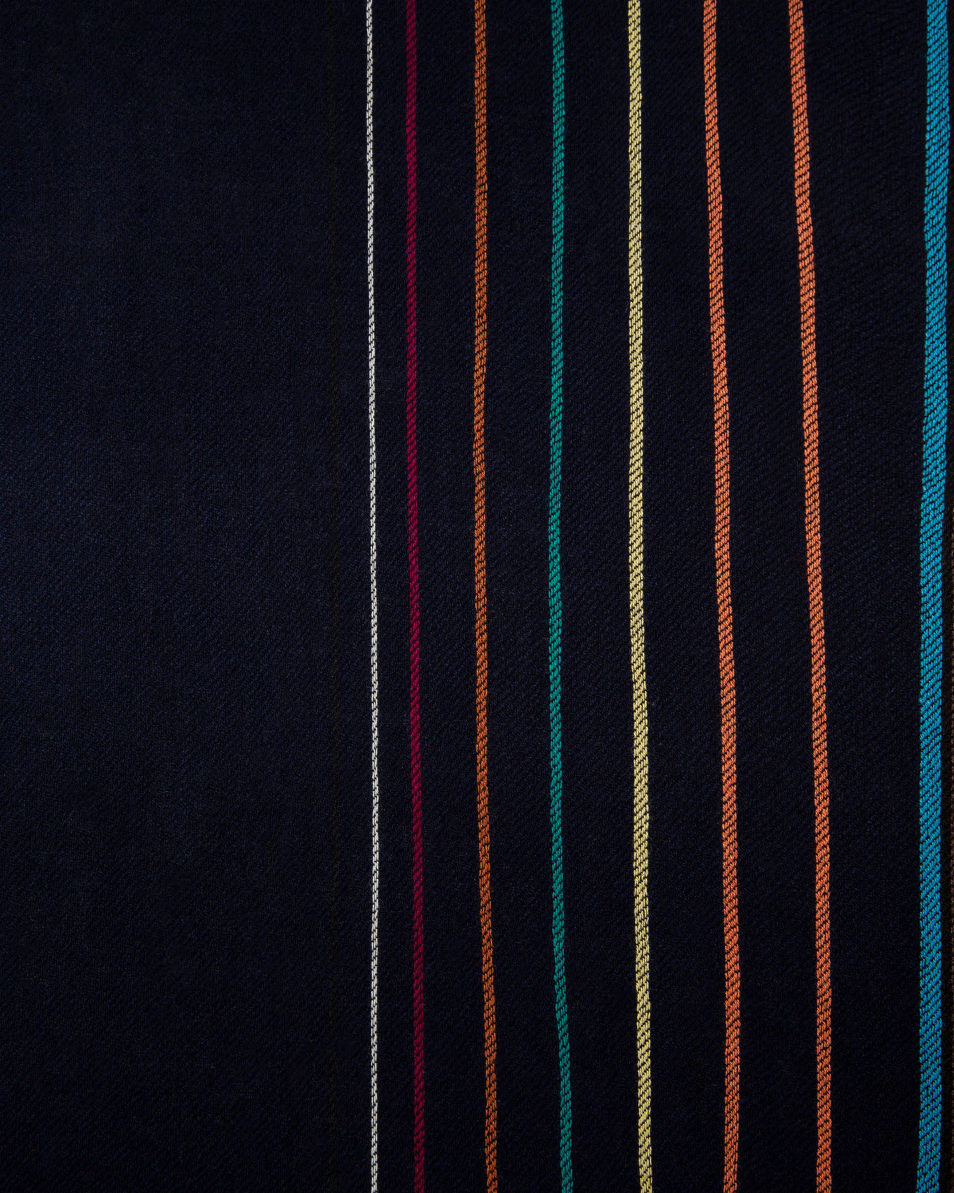 Paul Smith Wool-Silk Signature Stripe Scarf - 47 Navy - CHO - Designer Mens Scarves