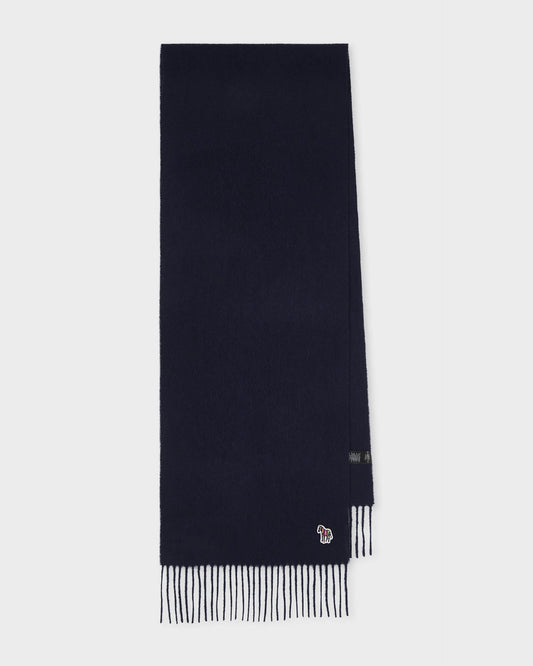 Paul Smith Mens Zebra Scarf - 47 Navy