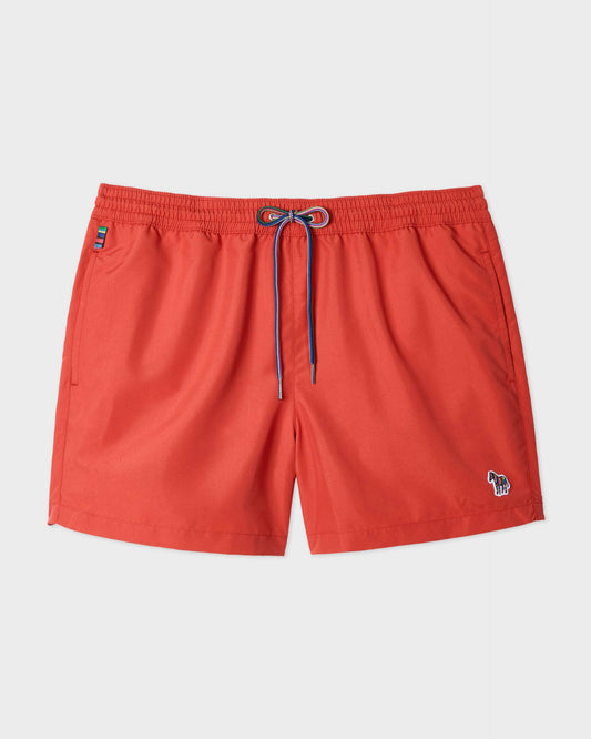 Paul Smith Mens Zebra Logo Swim Shorts - 23A Burnt Orange | CHO | Designer Mens Swimming Shorts