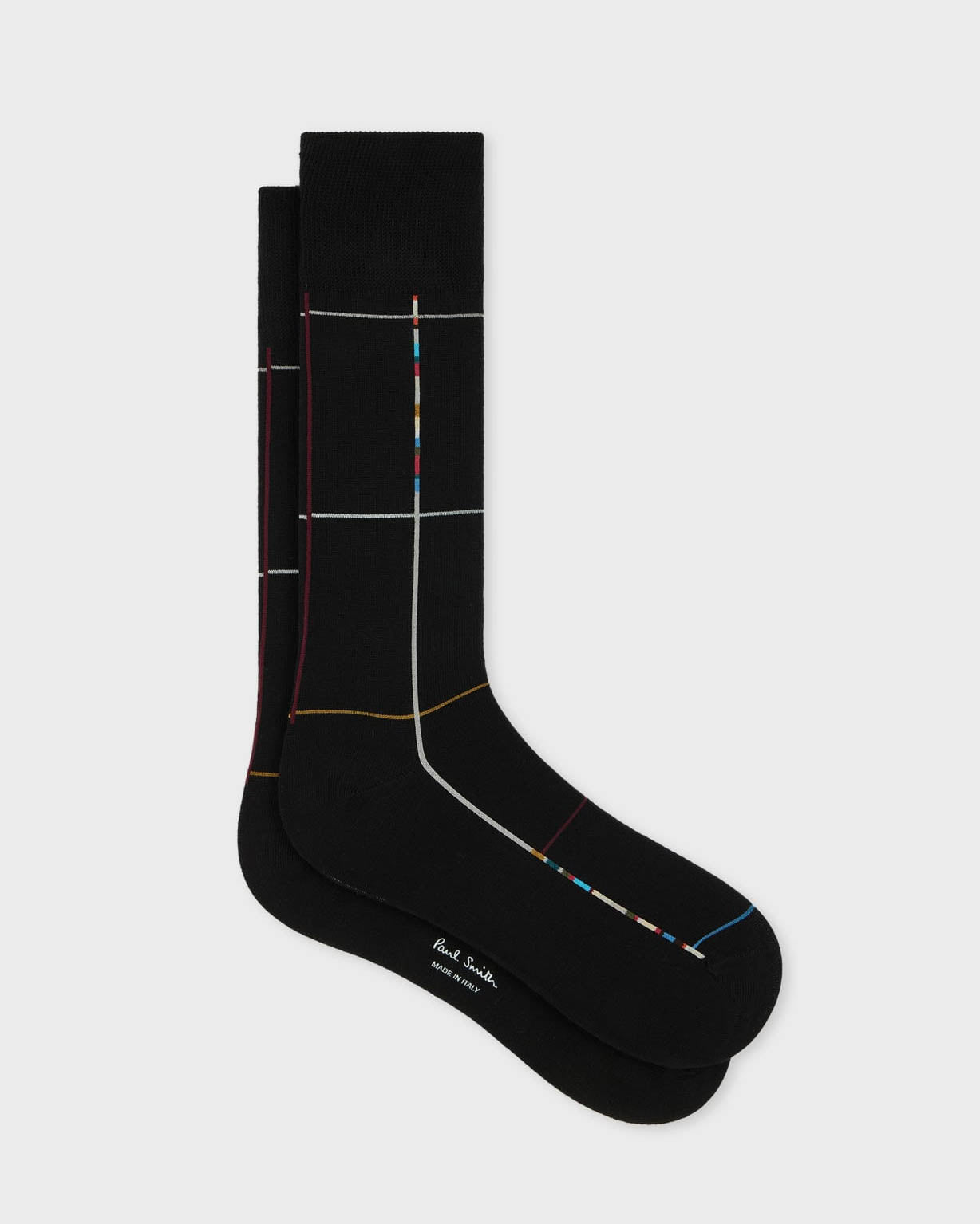 Paul Smith Mens Signature Check Socks - 79 Black