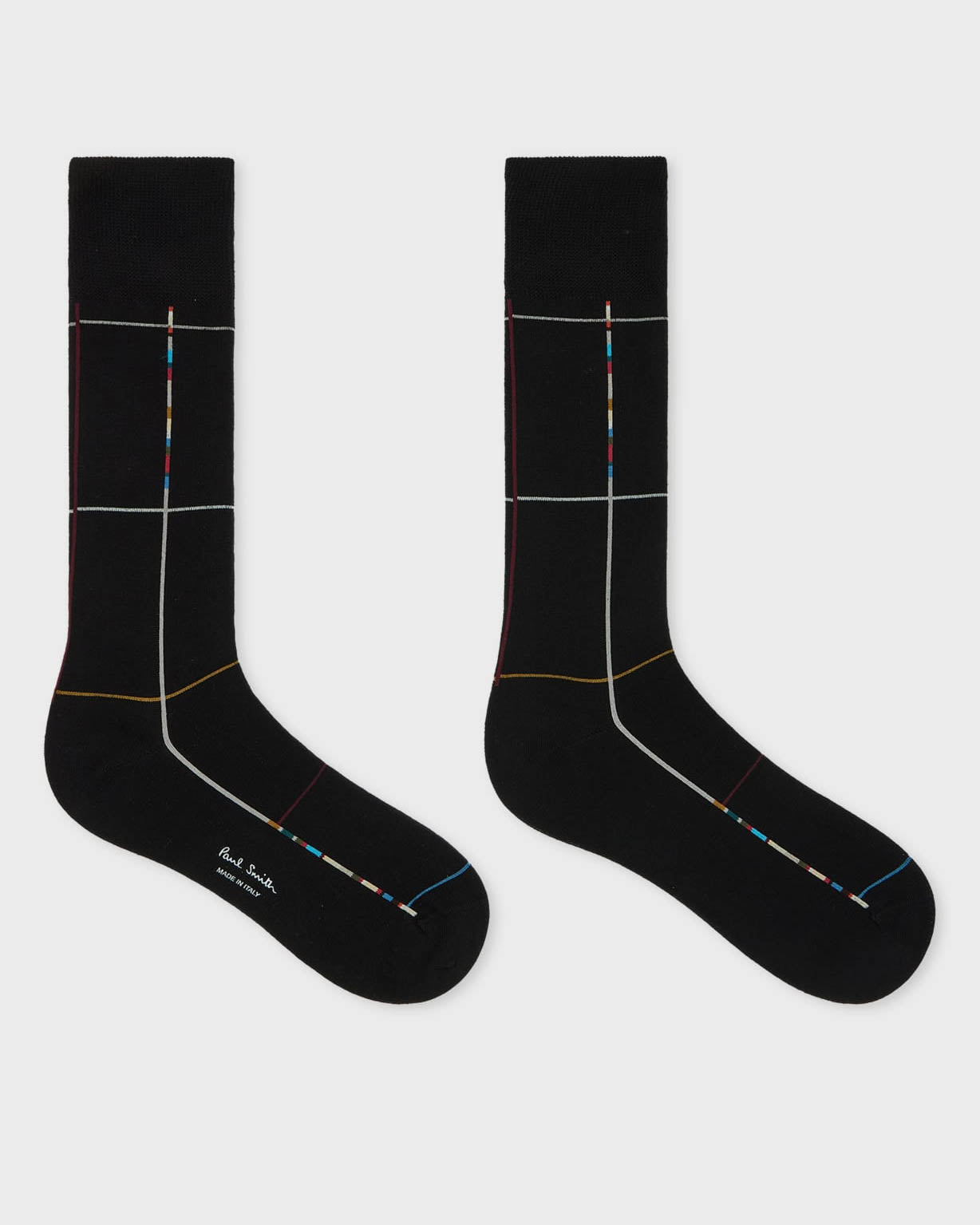 Paul Smith Mens Signature Check Socks - 79 Black