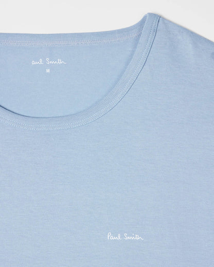 Paul Smith Mens Mixed Organic Cotton Logo Lounge T-Shirts Five Pack - 1B Multi - CHO - Designer Mens Loungewear T-Shirts