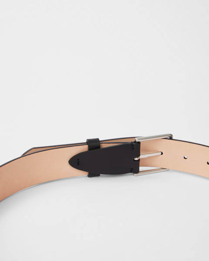 Paul Smith Mens Leather Belt with Signature Stripe Stitch Detail - 79A Black