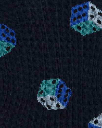 Paul Smith Mens Dice Socks - 47 Navy - CHO - Designer Mens Socks