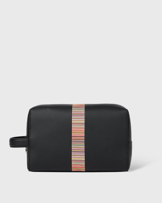 Paul Smith Mens Signature Stripe Washbag - 79 Black