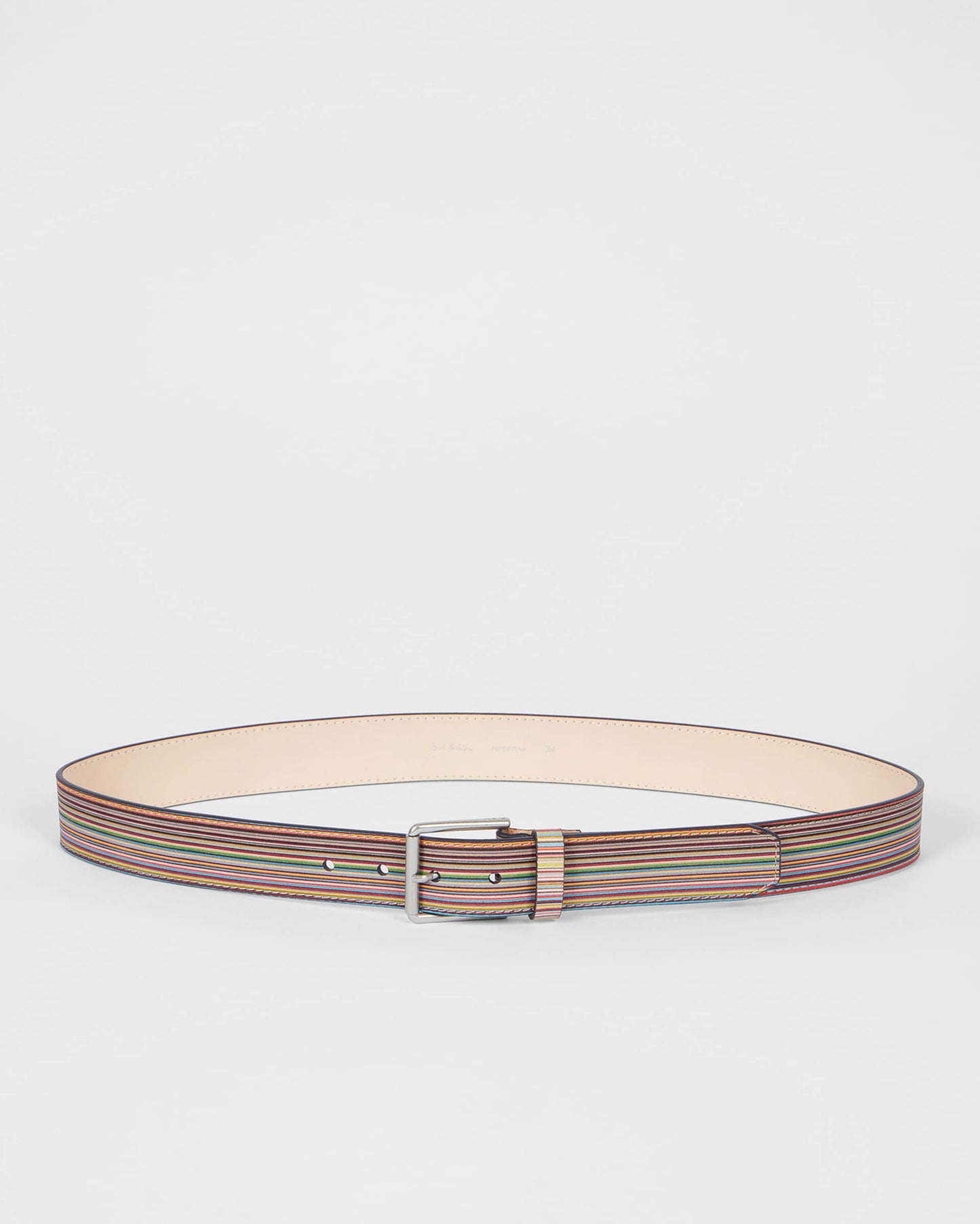 Paul Smith Mens Signature Stripe Embossed Belt - 92A Multi Coloured | CHO | Designer Mens Belts