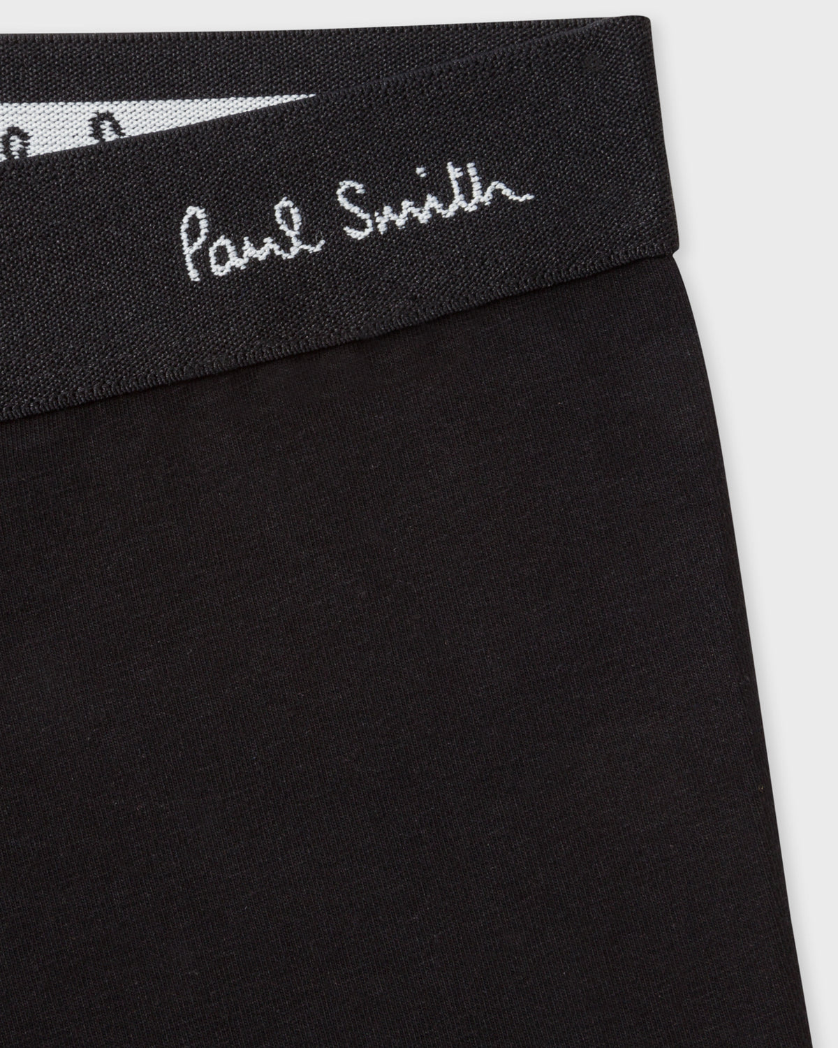 Paul Smith 3 Pack Mens Plain Boxer Briefs with Script Logo Waistband - 79 Black detail