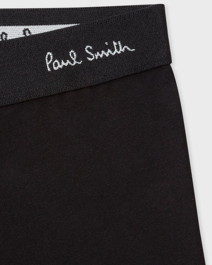 Paul Smith 3 Pack Mens Plain Boxer Briefs with Script Logo Waistband - 79 Black detail