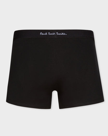 Paul Smith 3 Pack Mens Plain Boxer Briefs with Script Logo Waistband - 79 Black back