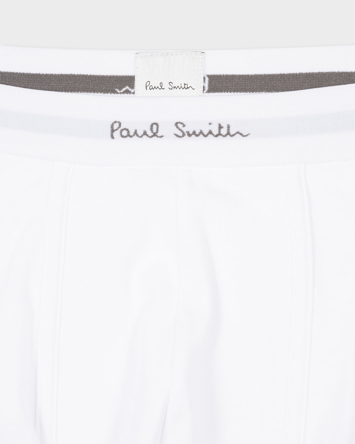 Paul Smith Organic Cotton 'Signature Stripe' and Plain Boxer Briefs Three Pack - 1A Black/White/Signature Stripe white detail