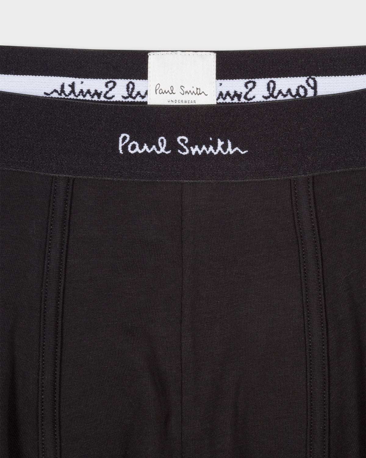 Paul Smith Organic Cotton 'Signature Stripe' and Plain Boxer Briefs Three Pack - 1A Black/White/Signature Stripe black detail