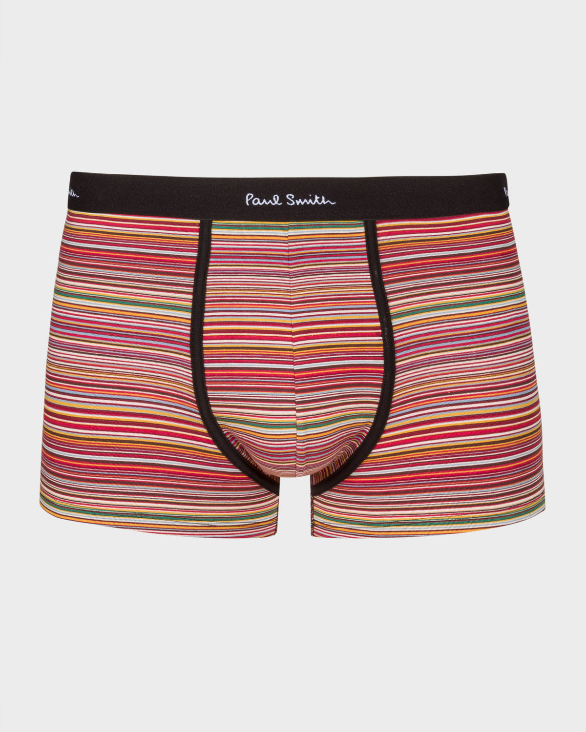 Paul Smith Organic Cotton 'Signature Stripe' and Plain Boxer Briefs Three Pack - 1A Black/White/Signature Stripe striped front