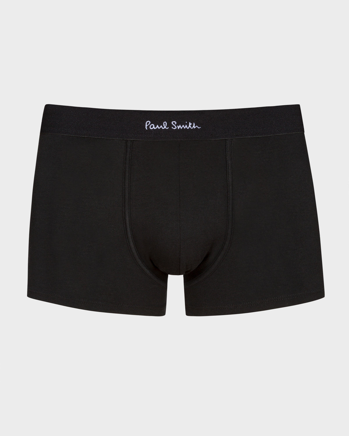 Paul Smith Organic Cotton 'Signature Stripe' and Plain Boxer Briefs Three Pack - 1A Black/White/Signature Stripe black front