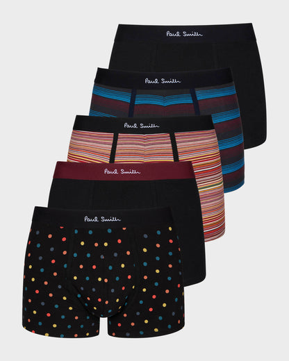 Paul Smith 5-Pack Mixed Mens Trunks - 1A Multi - CHO - Designer Mens Underwear