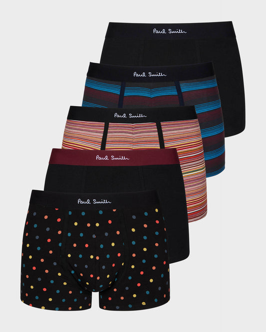 Paul Smith 5-Pack Mixed Mens Trunks - 1A Multi - CHO - Designer Mens Underwear