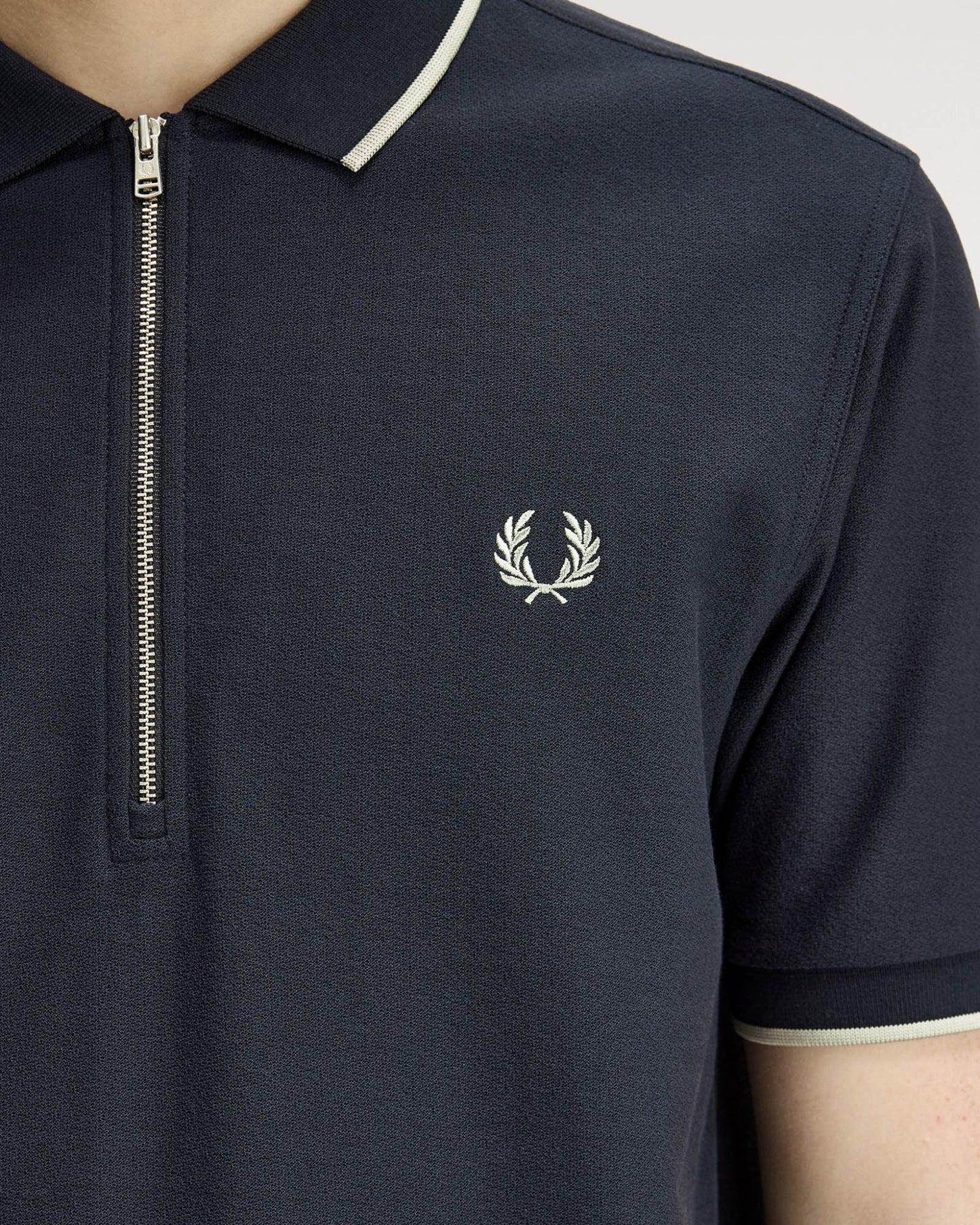 Fred Perry Mens Crepe Pique Polo Shirt - Navy 608