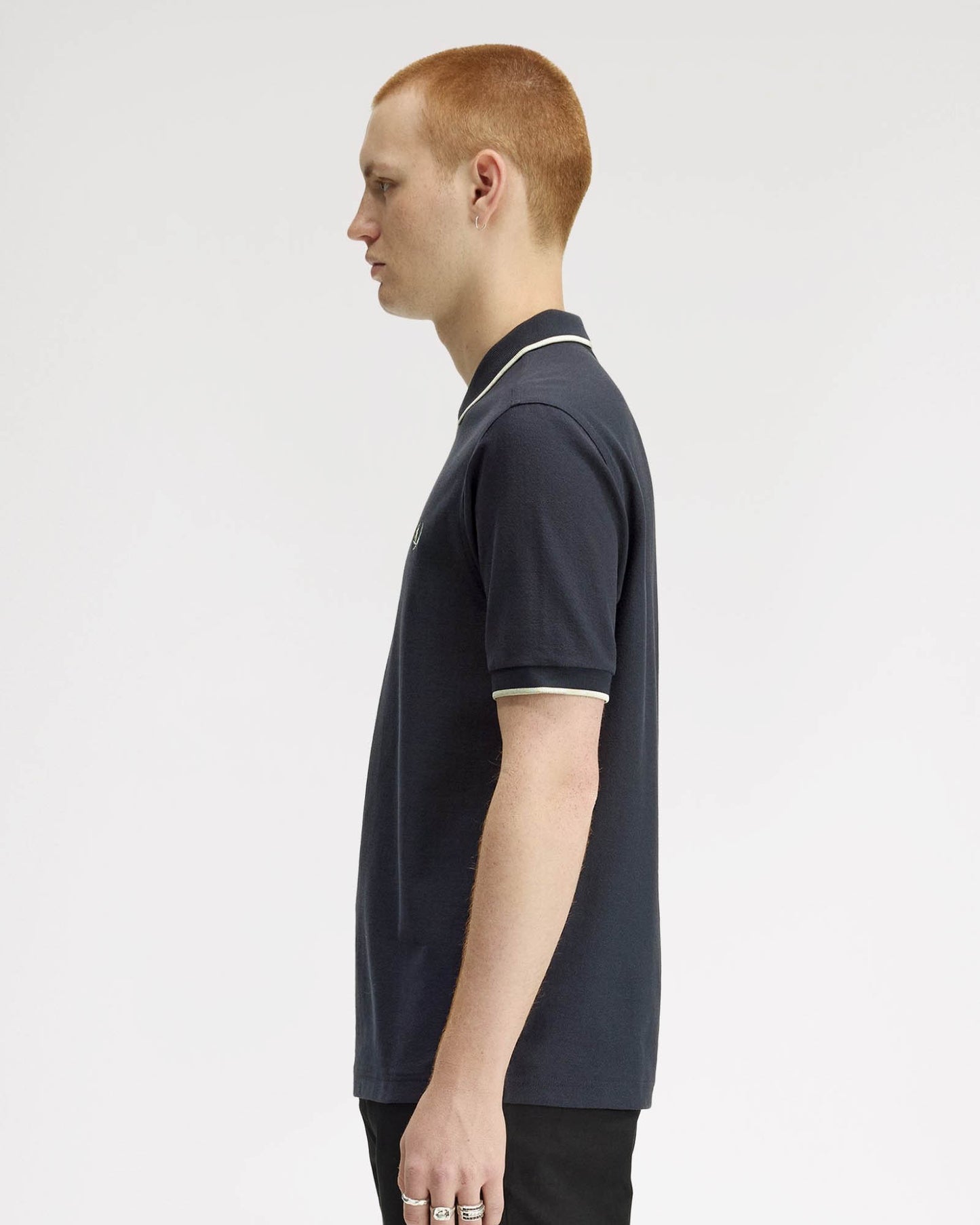 Fred Perry Mens Crepe Pique Polo Shirt - Navy 608