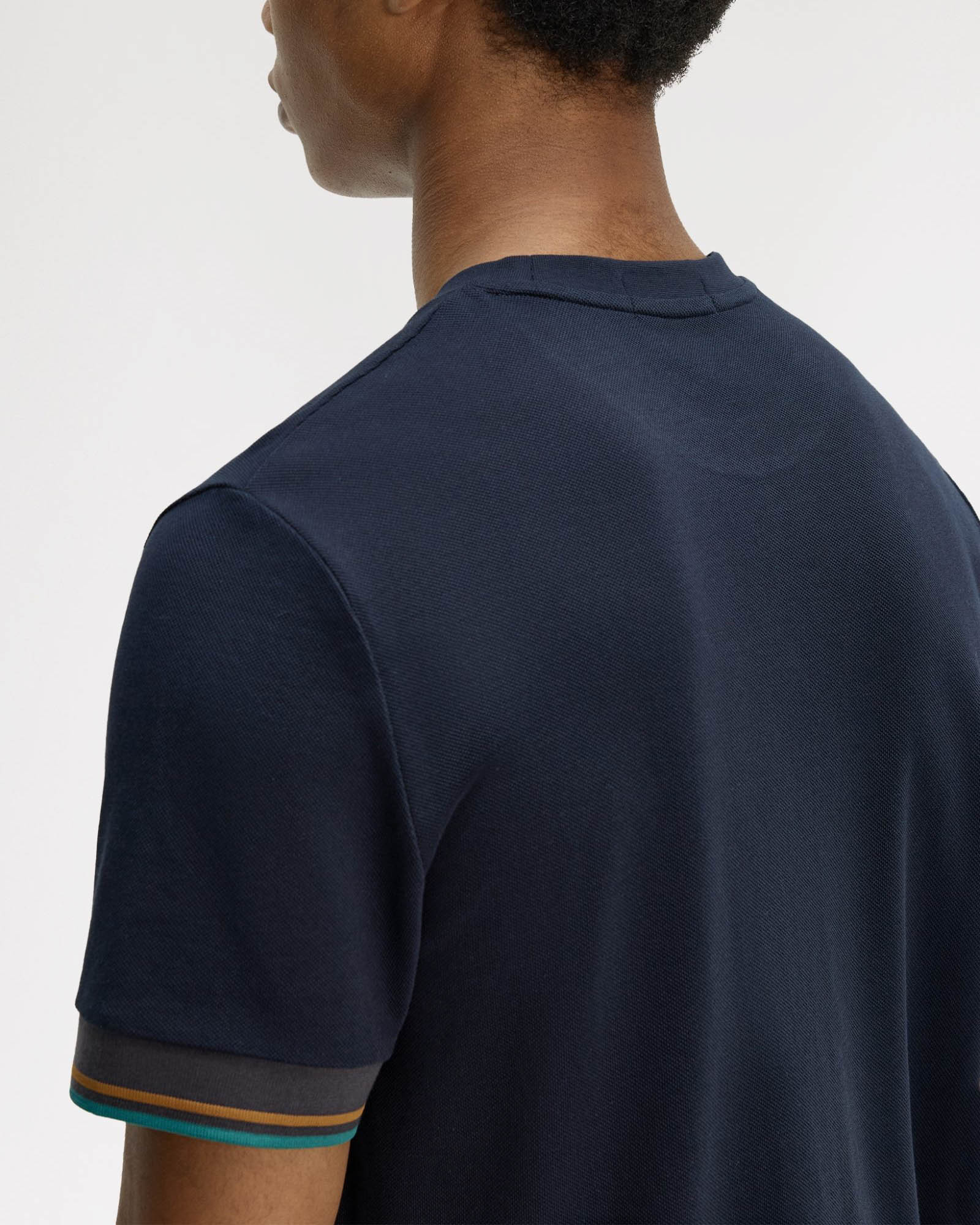 Fred Perry Mens Twin Tipped Cuff T-Shirt - Navy 608 | CHO | Designer Mens T-Shirts