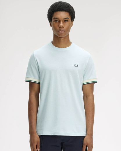 Fred Perry Mens Twin Tipped Cuff T-Shirt - Light Ice R30 | CHO | Designer Mens T-Shirts