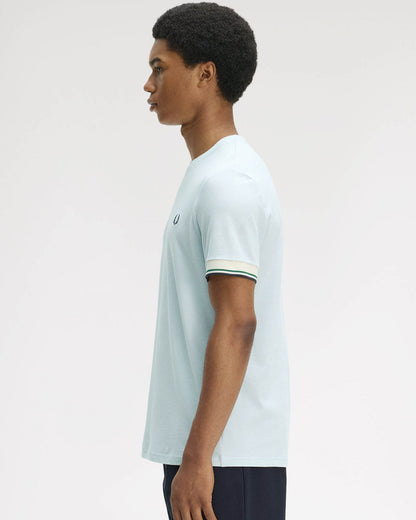Fred Perry Mens Twin Tipped Cuff T-Shirt - Light Ice R30 | CHO | Designer Mens T-Shirts