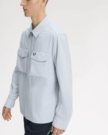 Fred Perry Mens Ripstop Pocket Overshirt - Dusky Blue 28A