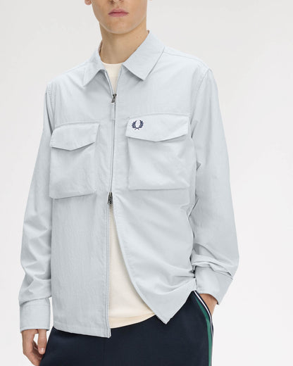 Fred Perry Mens Ripstop Pocket Overshirt - Dusky Blue 28A