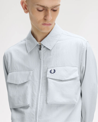Fred Perry Mens Ripstop Pocket Overshirt - Dusky Blue 28A