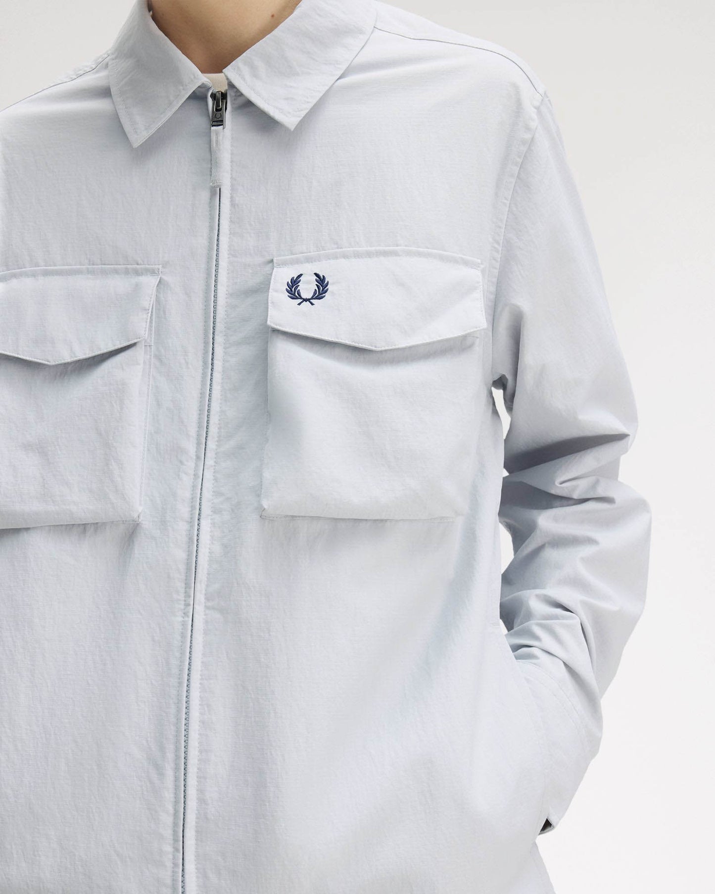 Fred Perry Mens Ripstop Pocket Overshirt - Dusky Blue 28A