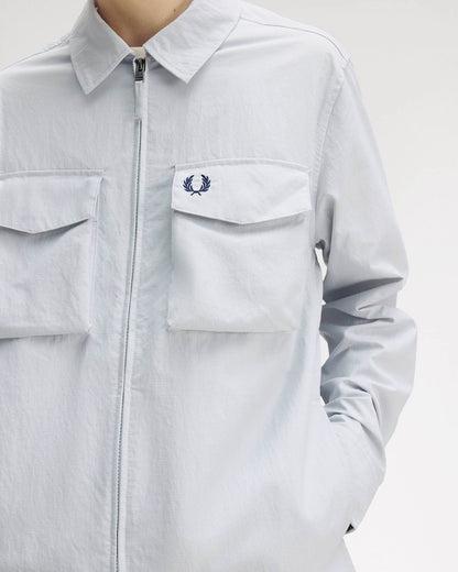 Fred Perry Mens Ripstop Pocket Overshirt - Dusky Blue 28A