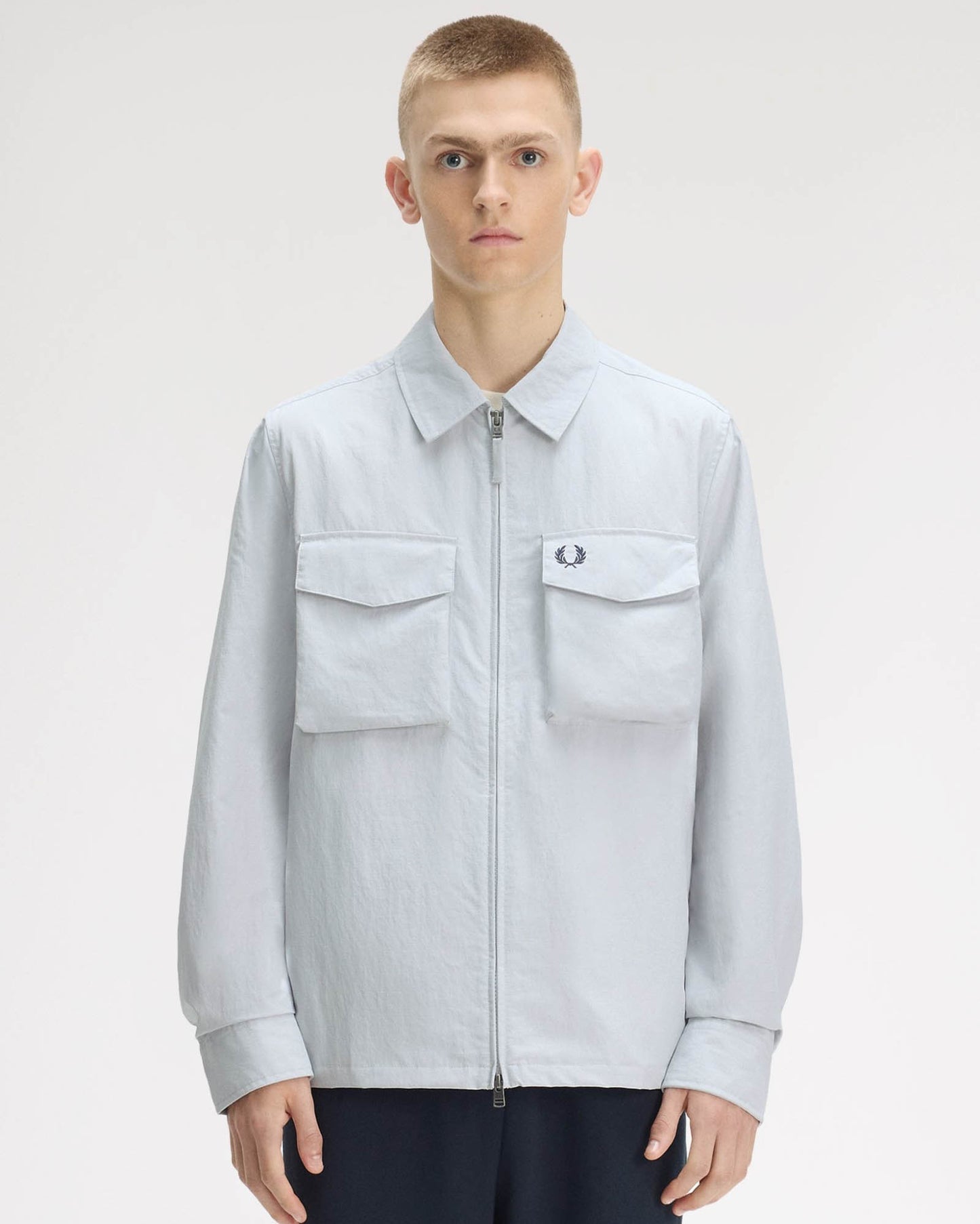 Fred Perry Mens Ripstop Pocket Overshirt - Dusky Blue 28A