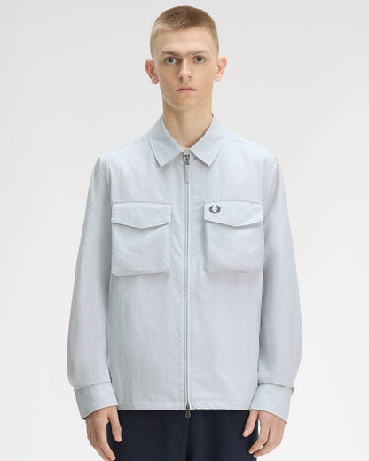 Fred Perry Mens Ripstop Pocket Overshirt - Dusky Blue 28A