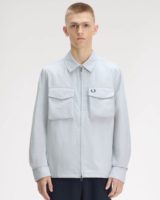 Fred Perry Mens Ripstop Pocket Overshirt - Dusky Blue 28A