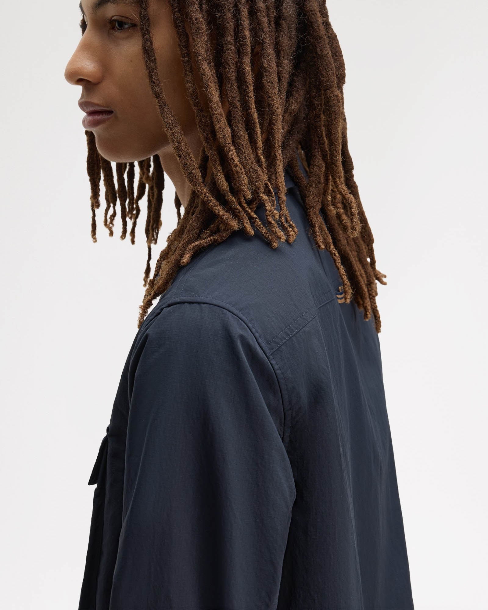 Fred Perry Mens Ripstop Pocket Overshirt - Navy 608 | CHO | Designer Mens Overshirts