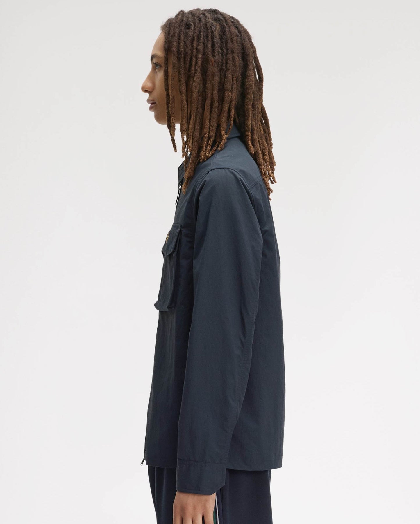 Fred Perry Mens Ripstop Pocket Overshirt - Navy 608 | CHO | Designer Mens Overshirts