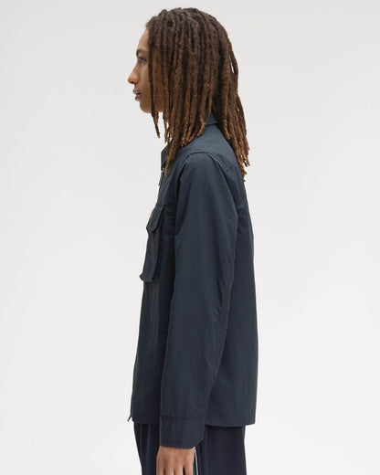 Fred Perry Mens Ripstop Pocket Overshirt - Navy 608 | CHO | Designer Mens Overshirts