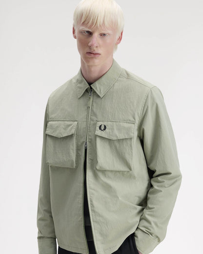 Fred Perry Mens Ripstop Pocket Overshirt - Seagrass M37