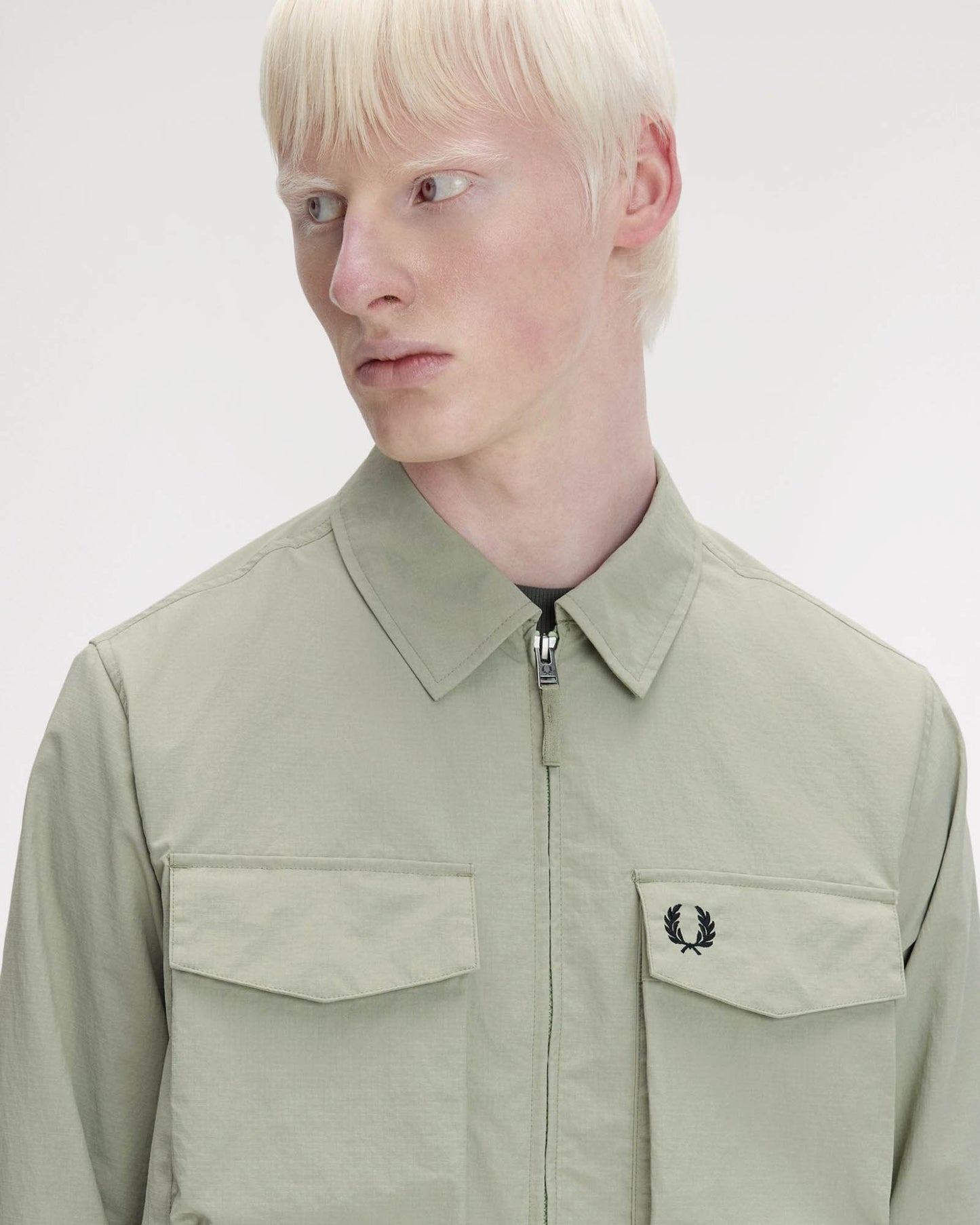 Fred Perry Mens Ripstop Pocket Overshirt - Seagrass M37