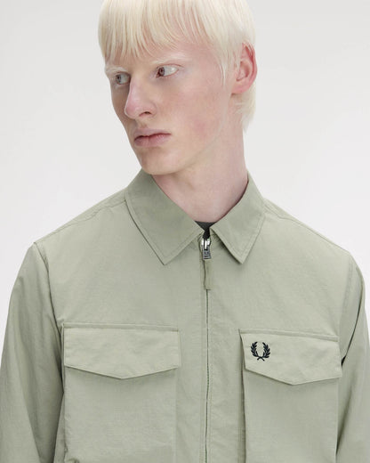Fred Perry Mens Ripstop Pocket Overshirt - Seagrass M37