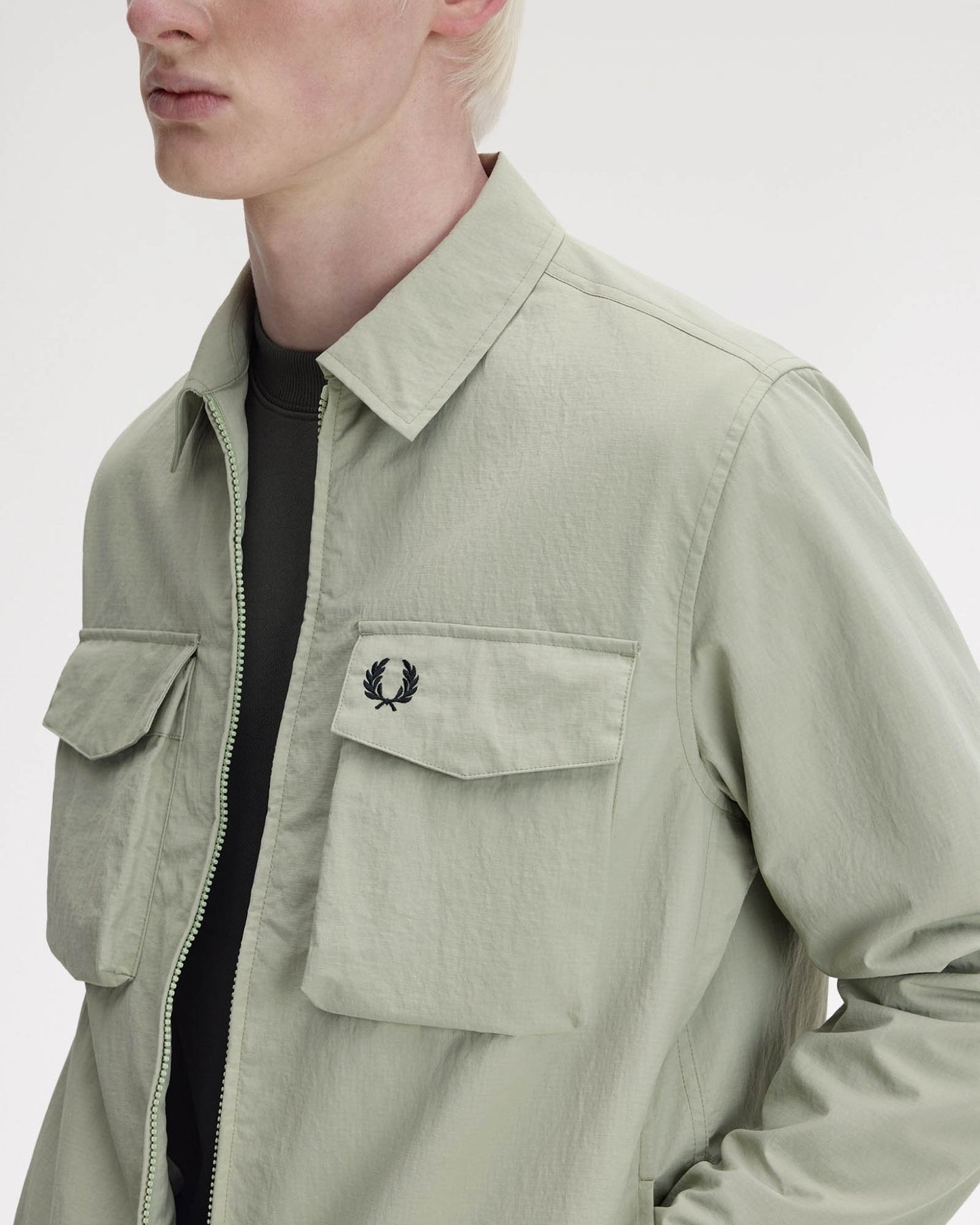 Fred Perry Mens Ripstop Pocket Overshirt - Seagrass M37