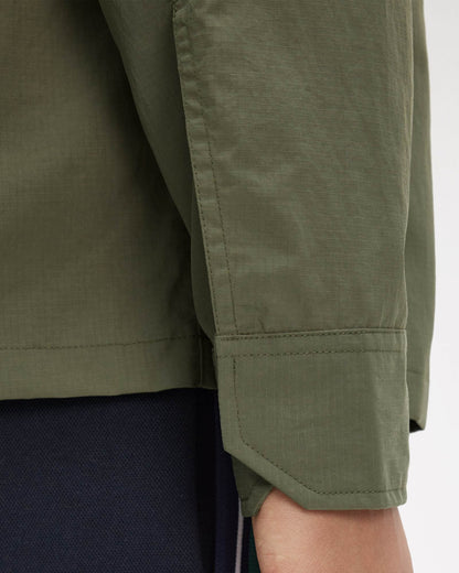 Fred Perry Mens Ripstop Pocket Overshirt - Laurel Wreath Green X21