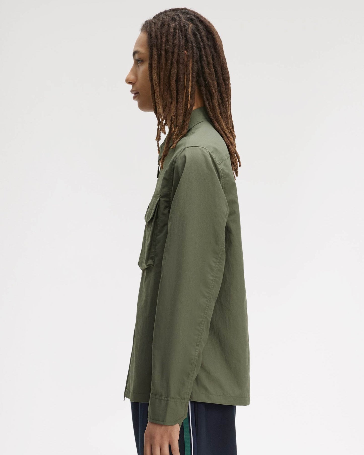 Fred Perry Mens Ripstop Pocket Overshirt - Laurel Wreath Green X21