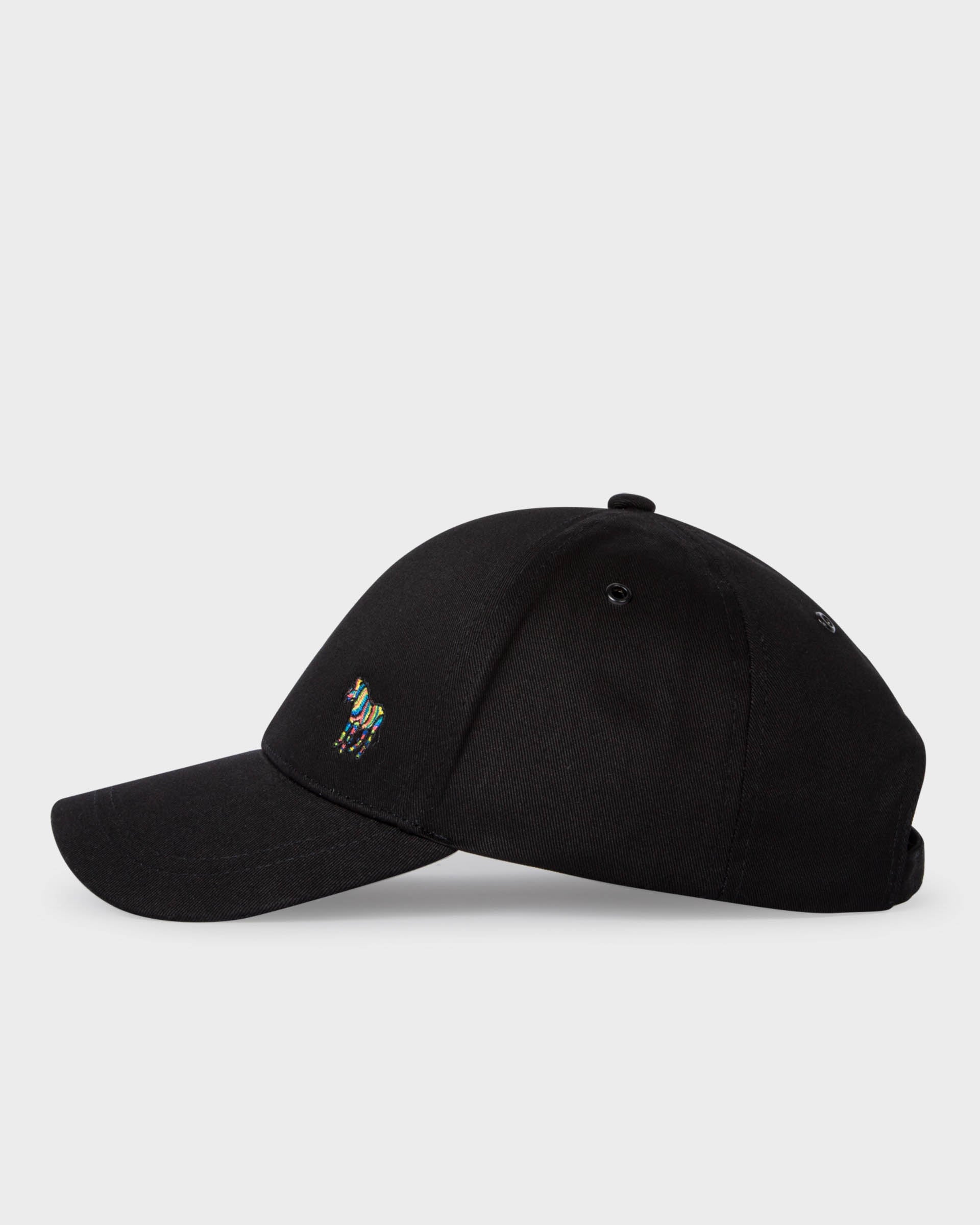 PS Paul Smith Mens Cotton Zebra Logo Baseball Cap - 79 Black | CHO | Designer Mens Caps