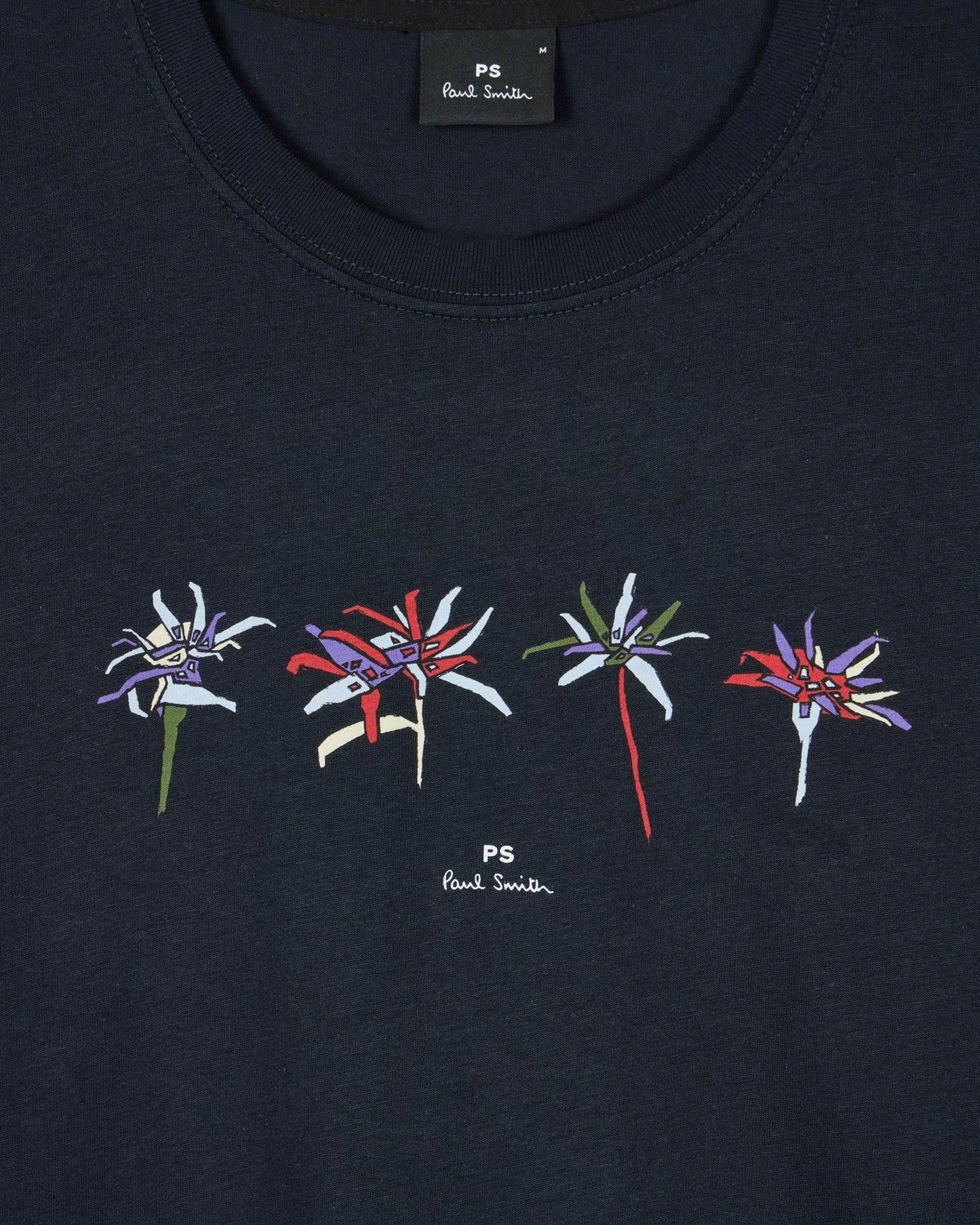 PS Paul Smith Mens Regular Fit Edelweiss Flower T-Shirt - 49 Very Dark Navy